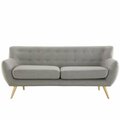 Primewir Remark Sofa in Tufted Light Gray Fabric with Natural Finish Wood Legs EEI-1633-LGR